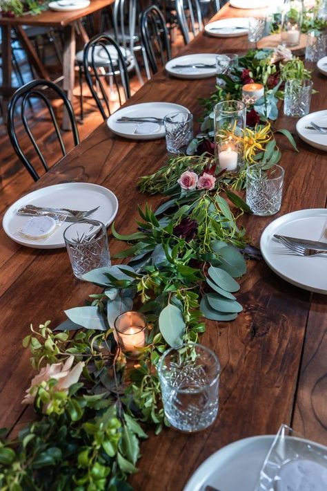 Fake Greenery Table Runner, Foliage Table Centerpieces, Wildflower Table Runner Wedding, Foliage Table Runner, Long Rustic Dining Table, Table Runner Greenery, Long Table Centerpieces, Greenery Runner, Sayulita Wedding