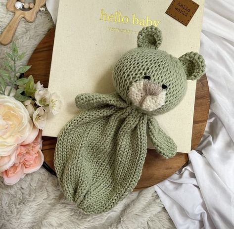 Free Stuffed Animal Knitting Patterns, Addi Machine Projects, Addi Knitting Machine Patterns Free, Addi Knitting Machine Patterns, Crochet Lovey Free Pattern, Knitting Machine Tutorial, Bear Lovey, Addi Knitting Machine, Circular Knitting Machine