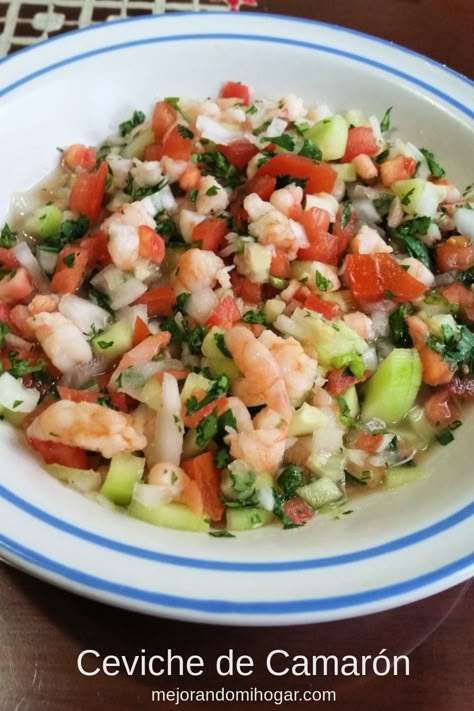 Shrimp Ceviche Ceviche Ingredients, Mexican Ceviche, Shrimp Ceviche Recipe, Authentic Mexican Recipes, Traditional Mexican Food, Ceviche Recipe, Shrimp Ceviche, Hispanic Food, Hamilton Beach