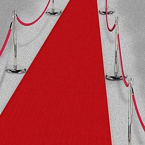 Amazon.com: Amscan 15ft Hollywood Party Decoration Fabric Red Carpet Floor Runner: Home & Kitchen Vip Red Carpet, Hollywood Party Decorations, Red Carpet Wedding, Birthday Party Props, Hollywood Party Theme, Red Carpet Party, Hall Carpet, Red Floor, Hollywood Red Carpet