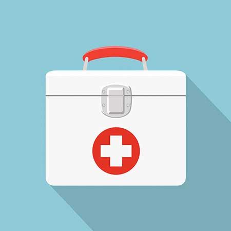 You should always keep a first-aid kit in your home. It should be kept within easy reach of an adult but should be stored away from children. Kid Illustration, Spring Allergies, Calamine Lotion, Safety Kit, First Aid Kits, Asthma Symptoms, Cold Pack, Aid Kit, First Aid Kit