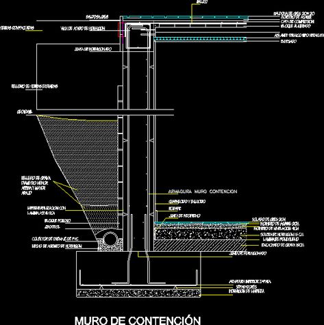 Retaining Wall DWG Detail for AutoCAD • Designs CAD Wall Detail Drawing, Basement Retaining Wall, Wall Detail, Detail Drawing, Cad File, Architecture Building Design, Detailed Drawings, Retaining Wall, Building Design