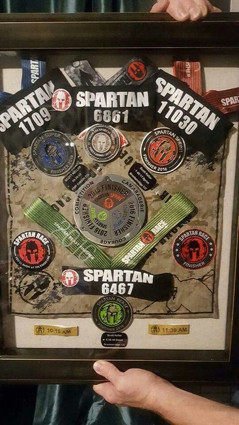 Spartan run shadow box Spartan Run, 60th Bday, Spartan Race, Medal Display, Family Diy, Running Motivation, Diy Life, Bday Ideas, Triathlon