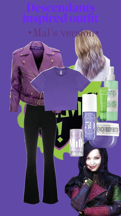 Mal's inspired outfit #oufit #oufitinspo #preppy #mal #descendants #mal Mal Inspired Outfit, Descendants Mal, Mal Descendants, Aerial Silks, Descendants, Body Butter, Green Tea, Outfit Inspirations, Spray