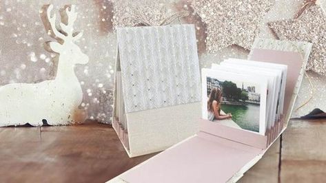 15. DIY Mini Memory Photo Album Make A Photo Book, Diy Photo Album, Square Prints, Memory Album, Photo Album Diy, 15 Diy, Cardboard Crafts, Square Print, Diy Photo