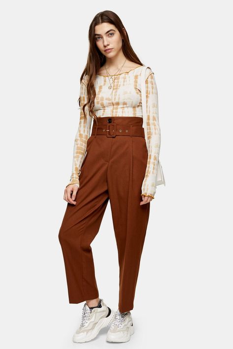 Carousel Image 0 Peg Trousers, Topshop Outfit, Autumn Aesthetic, Carousel, Waist Belt, Brown Color, Harem Pants, Retro Fashion, Asos