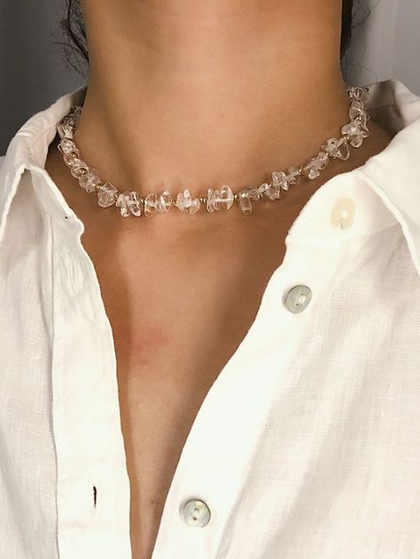 Transparent Artificial Stone Choker Necklace , #Sponsored, #Artificial, #Transparent, #Stone, #Necklace, #Choker #affiliate Summer Beach Jewelry, Vintage Choker Necklace, Stone Choker, Neck Accessories, Stone Beaded Necklace, Luxury Necklace, Gold Diamond Necklace, Trendy Necklaces, Chain Choker Necklace