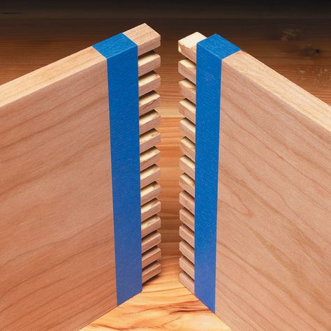 Gluing Box Joints: Learn our top tips for gluing up box joints Wood Workshop, Box Joints, Wood Joinery, The Blocks, Woodworking Tips, Woodworking Shop, Masking Tape, Wood Shop, Top Tips