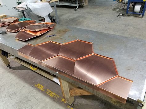 Hexagonal Shingles - Spengler Industries Copper Shingles, Copper Roofing, Metal Shingles, Shingle Roof, Roofing Options, Historic Restoration, Cladding Systems, Copper Roof, Craftsman Style Homes