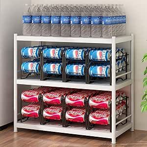 Countertop Pantry Cabinet, Soda Storage, Stand Alone Pantry, Countertop Pantry, Drink Organizer, Cabinet Refrigerator, Variety Food, House Bedroom Ideas, Drink Storage