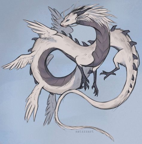 Eastern Dragon Drawing, Feathered Dragon, Cute Dragon Drawing, Eastern Dragon, Dragon Comic, Dragon Sketch, Cool Dragons, Creatures Art, Mythical Animal