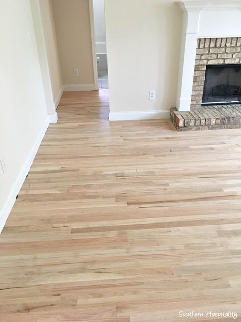 House Update: Hardwood Floors - Southern Hospitality Wood Floor Finishes Stains, Hardwood Floor Stain Colors, Floor Stain Colors, Wood Floor Stain Colors, Red Oak Hardwood Floors, Wood Floor Finishes, Red Oak Hardwood, New Floors, Real Hardwood Floors