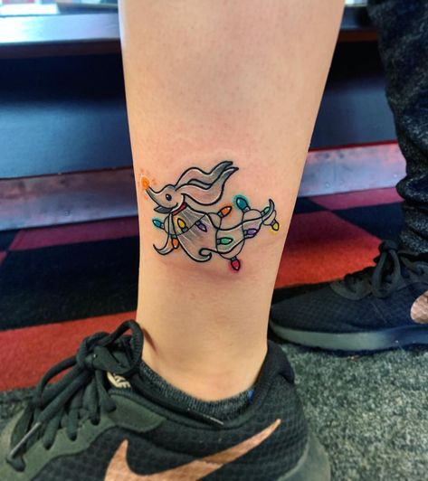 Nightmare Before Christmas Traditional Tattoo, Halloween And Christmas Tattoo, Christmas Cat Tattoo, Cute Christmas Tattoos, Small Christmas Tattoos For Women, Christmas Light Tattoo, Spooky Christmas Tattoo, Christmas Tattoo Holiday, Traditional Christmas Tattoo