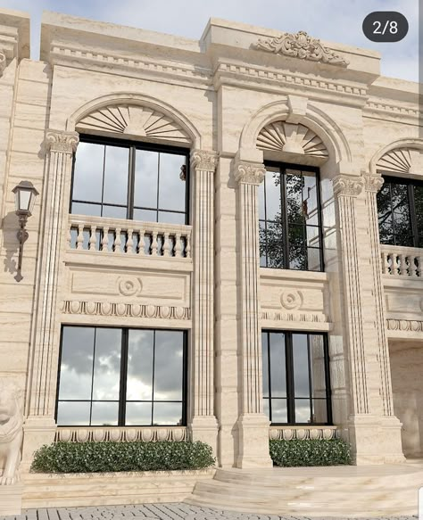 Classic Building Facade, Classical Facade, Villa Exterior Design, Outside Design, House Outside, Classic Facade, Facade Architecture Design, Classic House Exterior, Classic Building