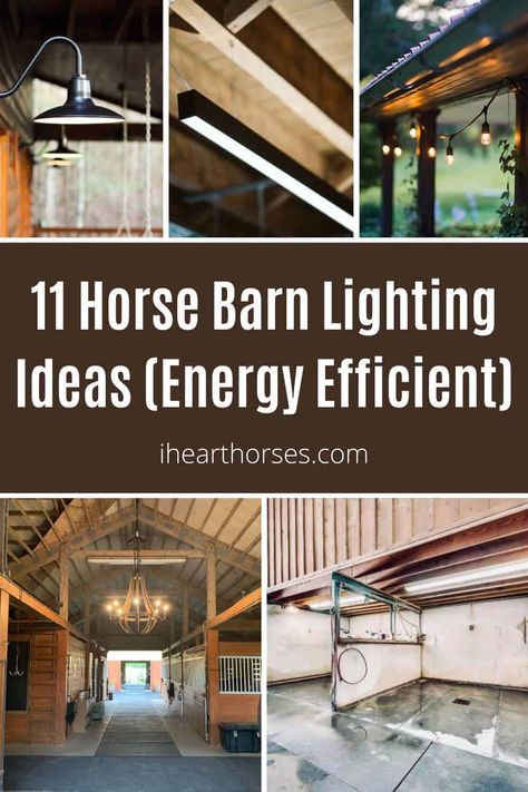 4h Horse Poster Ideas, Barn Lighting Interior, Tack Room Lighting, Horse Stalls Ideas, Barn Ideas For Animals, Barn Ideas For Horses, Modern Horse Barn, Pole Barn Lighting, Western Tack Room