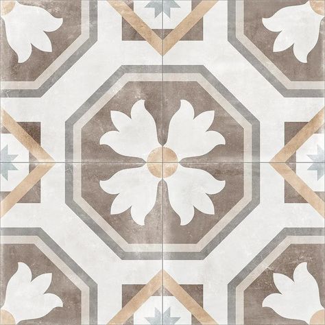 Tempo... Tempo by Arcana. From $3 in New York +delivery Art Deco Floor Tiles, Bohemian Tiles, Entry Tile, Retro Tiles, Floor Edging, Beige Tile, Beige Stone, Patterned Floor Tiles, Cottage Style Homes