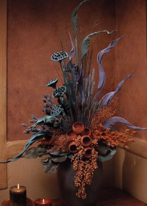 Knud Nielsen dried arrangement ...watercolors Silk Arrangements Floral Design, Dried Flower Arrangements Wedding, Dry Flower Arrangements, Flowers Arrangements Ideas, Art Floral Japonais, Large Floral Arrangements, Large Flower Arrangements, Home Decor Aesthetic, Fall Flower Arrangements