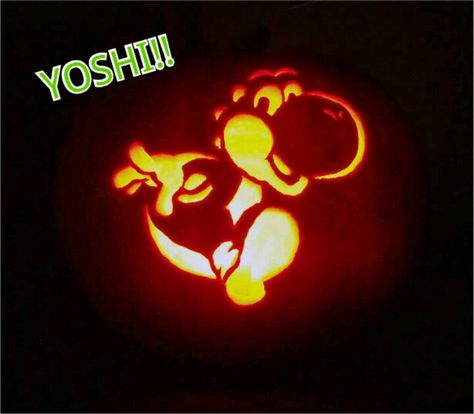 Yoshi Yoshi Pumpkin Carving, Yoshi Pumpkin, Yoshi Halloween, Pumpkin Inspo, Pumpkin Carve, Mixed Pictures, Pumkin Carving, Scary Pumpkin Carving, Pumpkin Carving Designs