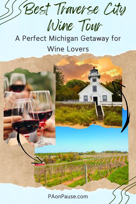 Looking for the perfect Michigan getaway for wine lovers? Check out a Traverse City wine tour and all of our tips on where to stay and how to choose the best tour for you! Conveniently located near the majestic Sleeping Bear Dunes National Lakeshore, sip & savor your way through the best wineries in the region. Traverse City Wineries Map, Fall Wine Tour, Traverse City Wineries, Charlevoix Michigan, Michigan Girl, Traverse City Michigan, Sleeping Bear, Winery Tours, Michigan Travel