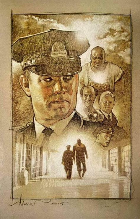 Drew Strewzan, David Grove, Drew Struzan, The Green Mile, Color Pencil Illustration, Architecture Drawing Art, Pulp Art, Movie Poster Art, Contemporary Artwork