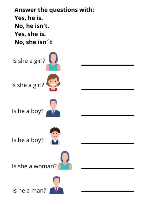 Yes, he is No, he isn't online exercise for Grade 1. You can do the exercises online or download the worksheet as pdf. Is Isn't Worksheet, Yes It Is No It Isn't Worksheet, Grade One, Teaching Prepositions, Simple English Sentences, He Is, Nursery Songs, Study English Language, Grammar For Kids