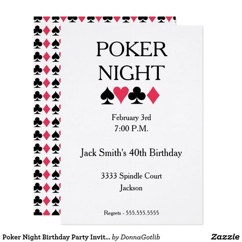 Poker Party Invite, Euchre Party, Playing Card Invitation, Night Birthday Party, Poker Party, Poker Night, Adult Birthday Invitations, Casino Night, Party Invite