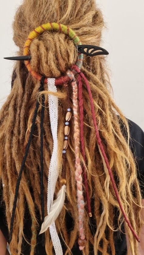 Hair Goals: Achieve Your Dream Look with These Hairstyles Dreadlocks Diy, Dreads Care, Boho Hair Wrap, Dread Jewelry, Fake Dreads, Dread Accessories, Dreadlock Jewelry, Hippie Hair, Dreadlock Hairstyles