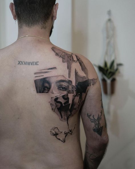 Balanced avant-garde by Artem Koro | iNKPPL Avant Garde Tattoo, Surrealist Tattoo, First Time Tattoos, State Tattoos, Tattoo 2024, Tattooed Men, Piece Tattoo, Brush Tattoo, Back Piece Tattoo