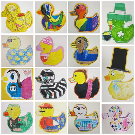 Rubber Ducky Art School Cartoon Drawing, Duck Template, Rubber Duck Art, Grade 2 Art, Teach Peace, Preschool Art Projects, Art Project For Kids, Spring School, School Cartoon