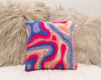 Colorful Pillows On Couch, Smiley Face Pillows, Funky Room Decor, Funky Throw Pillows, Funky Pillows, Funky Room, Fun Throw Pillows, Colorful Pillow, Colorful Throw Pillows