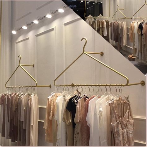 Clothing Boutique Interior Design, Store Shelves Design, Clothing Store Displays, Clothing Store Interior, Hanging Clothes Racks, Store Window Displays, Boutique Interior Design, Store Shelves, Shop Fittings