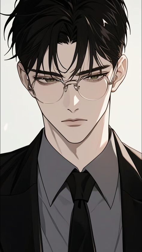 Anime Handsome Character, Most Handsome Anime Characters, Guy With Glasses Art, Anime Boys With Glasses, Hot Manhwa Characters Man, Anime Guy Reference, Manhwa Character Male, Handsome Guy Drawing, Anime Boy With Glasses Drawing