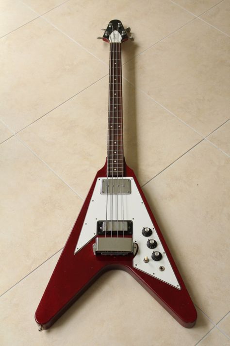 Flying V bass (Lawsuit era Ibanez, full 34" scale) Bass Aesthetic, Gibson Flying V, Black Electric Guitar, Cool Electric Guitars, Flying V, Bass Amps, Gibson Guitars, Band Stuff, Guitar Design