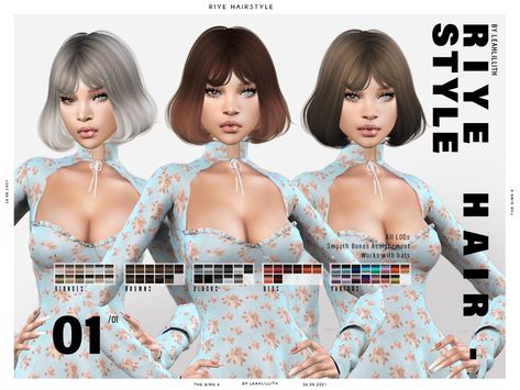 Leah Lillith's LeahLillith Riye Hairstyle Leah Lillith, Sims 4 Mac, Download Hair, Face Kit, Female Hair, All Hairstyles, Mac Book, Best Sims, Sims Community