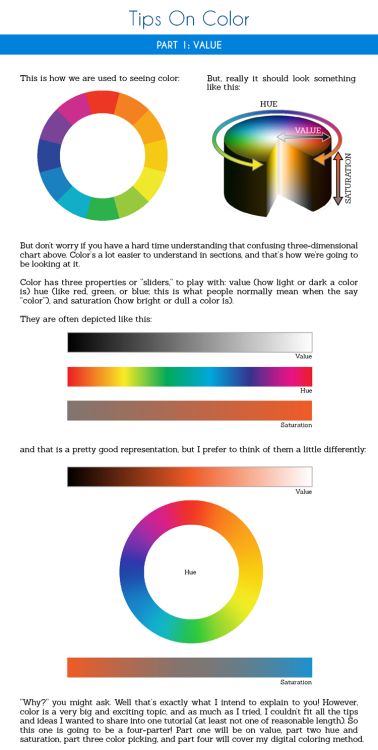 Color Tutorial Part 1: Value Part 2 : Hue and... - SarahCulture Ux Patterns, Saturation Color, Value Painting, Color Tutorial, Digital Tutorial, Hex Color Palette, Colour Theory, Colored Pencil Techniques, Splash Art