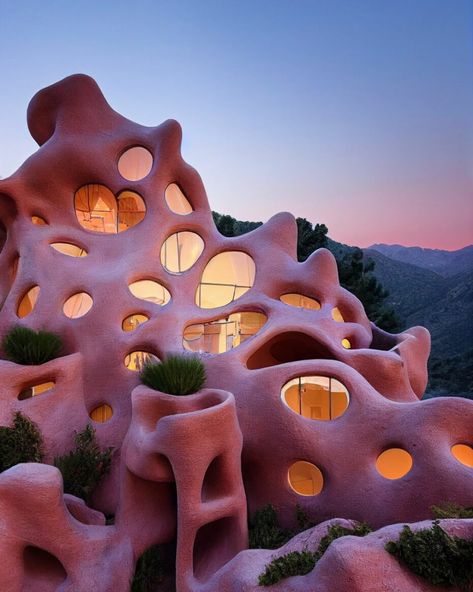 Architecture Unique, Modernist Architects, Organic Architecture, Earthship, Unique Architecture, Contemporary Minimalist, Architectural Inspiration, Dream Home Design, Living Design