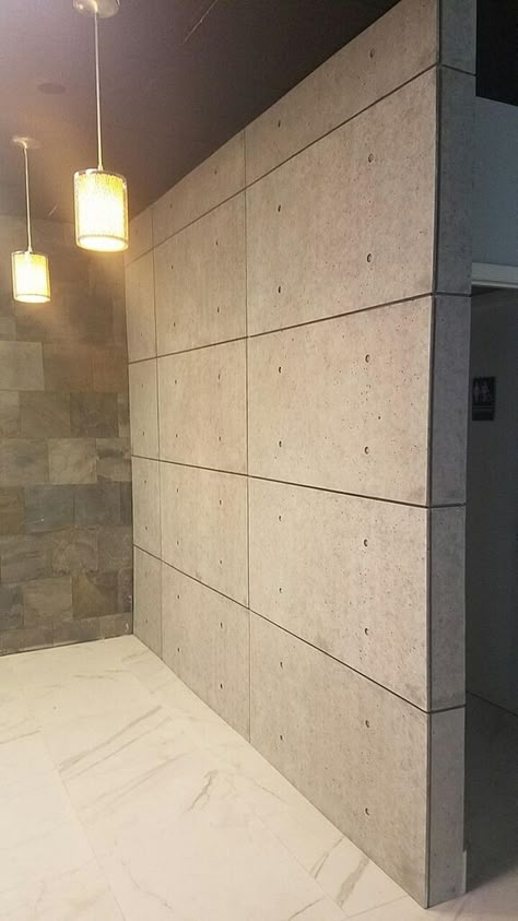 Concrete Accent Wall, Concrete Walls Interior, Concrete Wall Design, Concrete Cladding, Formed Concrete, Concrete Wall Panels, Tv Fal, Modern Industrial Interior, Stone Wall Design