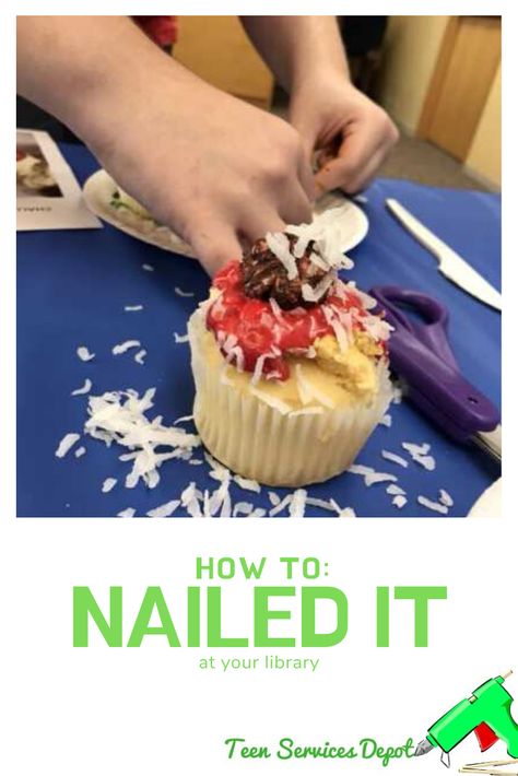 Teens love cooking programs. Here's a Nailed It program we did based on the popular Netflix show. Challenge For Teens, Christmas Party Activities, Recipe For Teens, Cooking For A Group, Cooking Competition, Teen Programs, Party Cooking, Cooking Challenge, Food Program