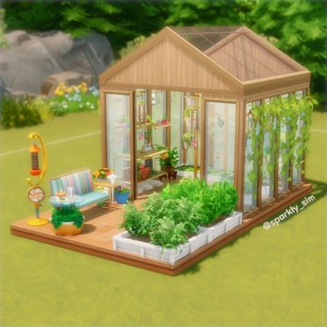 The Sims 4 | Greenhouse🌿(noCC) EA Gallery ID: SparklySim #thesims4 #ts4 #thesims #thesims4house #ts4build #thesims4build #showusyourbuilds #simstagram #simscommunity #simsaddict #sims #sims4 #somesimlishbuild #simsdecor Sims 4 Shed Ideas, Sims 4 Build Ideas Layout Tiny House, Sims 4 Greenhouse Build, Sims4 Greenhouse, The Sims 4 Greenhouse, Green House Sims 4, Sims 4 Front Yard, Sims 4 Green House, Sims 4 Greenhouse Ideas