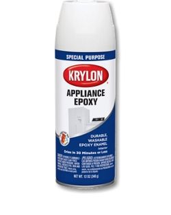 Krylon Appliance Epoxy is a durable, scrubbable paint that easily updates the look of your appliances. #DIY Appliance Epoxy, Epoxy Spray Paint, Epoxy Paint, White Spray Paint, Spray Paints, Tub Surround, Household Cleaners, Painting Tips, Household Appliances