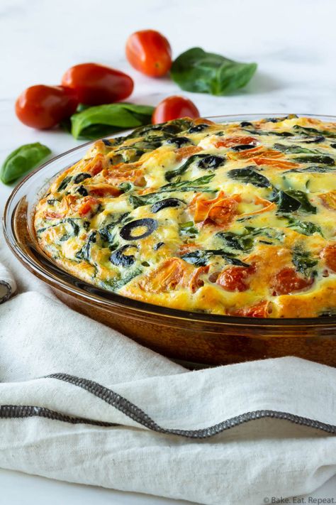 Spinach Frittata Recipes, Ideas For Parties, Spinach Frittata, Tomato Spinach, Foods Ideas, Dessert Oreo, Breakfast Quiche Recipes, Quiche Recipes Easy, Easy Brunch Recipes