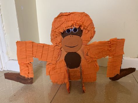 Made a orangutan from cardboard and crafts for my sons prep presentation on jungle animals Orangutan Craft, Jungle Party, In The Jungle, My Sons, Jungle Animals, Book Crafts, Kid Stuff, School Stuff, Dinosaur Stuffed Animal