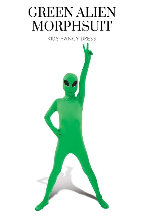 Kids GREEN ALIEN MORPHSUIT Fancy Dress Costume #halloween #fancydress #costume #kids Alien Costume Kids, Green Alien Costume, Halloween Alien Costume, Alien Halloween Costume, Scary Alien, Halloween Costume Kids, Alien Halloween, Alien Costume, Green Alien