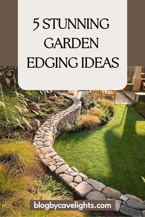 5 garden edging ideas Edging Around Fire Pit Area, Backyard Edging Ideas, Backyard Edging, Garden Edges And Borders, Plastic Garden Edging, Metal Garden Edging, Stone Edging, Wood Edging, Garden Edging Ideas