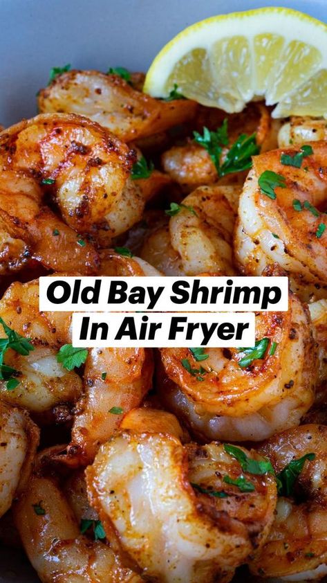 Shrimp In Air Fryer, Old Bay Shrimp, New Air Fryer Recipes, Air Fryer Fish, Air Fryer Cooking Times, Air Fried Food, Air Fryer Oven Recipes, Easy Healthy Dinner, Air Fry Recipes