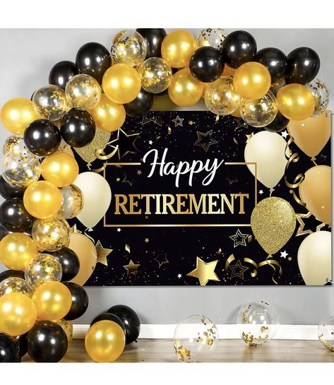 Balloon Photo Booth, Happy Retirement Decorations, Retirement Party Banner, Retirement Decorations, Balloon Photo, Retirement Party Decorations, Gold Banner, Nautical Party, Happy Retirement