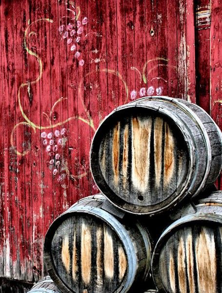 Wine Decor Red Rustic Barrels Dining Room by hockmanphotography, $70.00 Wine Barrel Art, Red Kitchen Decor, Wine Barrels, Wine Decor, Pattern Inspiration, Wine Art, Rustic Art, Rustic Chic Wedding, Wine Barrel