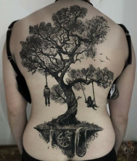 Tree Tattoo Back, Tree Tattoo Designs, Inspiration Tattoos, Tree Of Life Tattoo, Tattoo Women, Tattoo Magazines, Tattoo Cover, Badass Tattoos, Tattoo Life