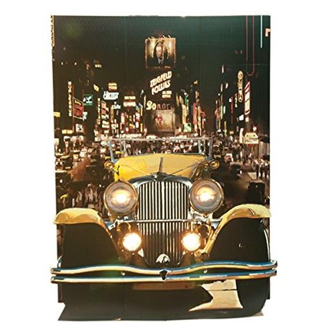 Yellow Gatsby Car Photo Scene - 8 Feet High x 6 Feet Wide x 48 Inches Deep - Real Working Electrical Lights Included Gatsby Car, Roaring 20s Theme, Gatsby Book, Parade Float Supplies, Prom Favors, 8th Grade Dance, Photo Area, Prom 2016, Gatsby Theme