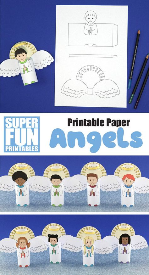 Angel Crafts For Kids Christmas, Angle Craft For Kids, Angels Crafts For Kids, Angel Crafts For Kids, Kids Holidays, Faith Crafts, Christmas Angel Crafts, Train Projects, Angel Kids